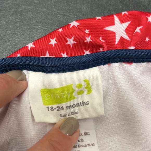 Crazy 8 Girls Two Piece Bikini Bathing Suit red white & blue stars 18-24m - Picture 4 of 6